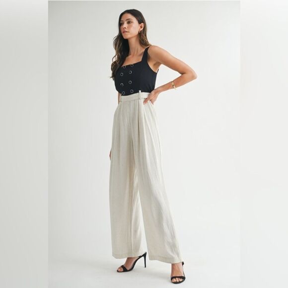 Claire’s Cream Wide-Leg Pant Jumpsuit - Picture 8 of 16
